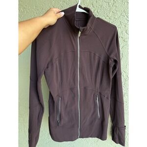 Lululemon Scuba Full Zip Jacket Mock Neck Thumbholes Plum Purple Women's